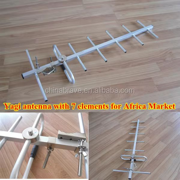 AUNONT European and American outdoor TV antenna, five-unit Yagi antenna with reflection network, high-definition digital TV program reception, free 13-meter wire