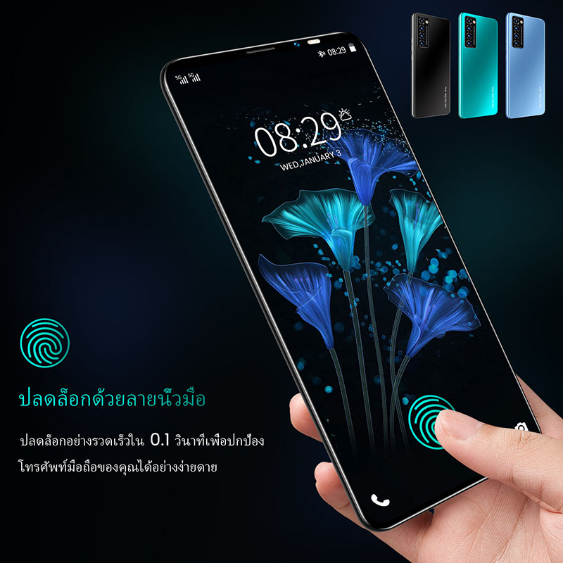 LADAVD High-definition ultra-thin rino4 Pro 5.8-inch 5G dual card dual standby Android phone 512GB Mobile Unicom smartphone 48 million camera dual-core CPU battery capacity 4800MAH Smartphone face recognition, fake fingerprint unlocking in the screen, with WIFI+BT+FM+GPS, Micro USB interface