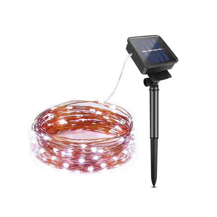 AUNONT Creative LED Starry Fairy Solar String Light Waterproof Outdoor Indoor Wedding Party Decorative Copper Wire Garland Lamp