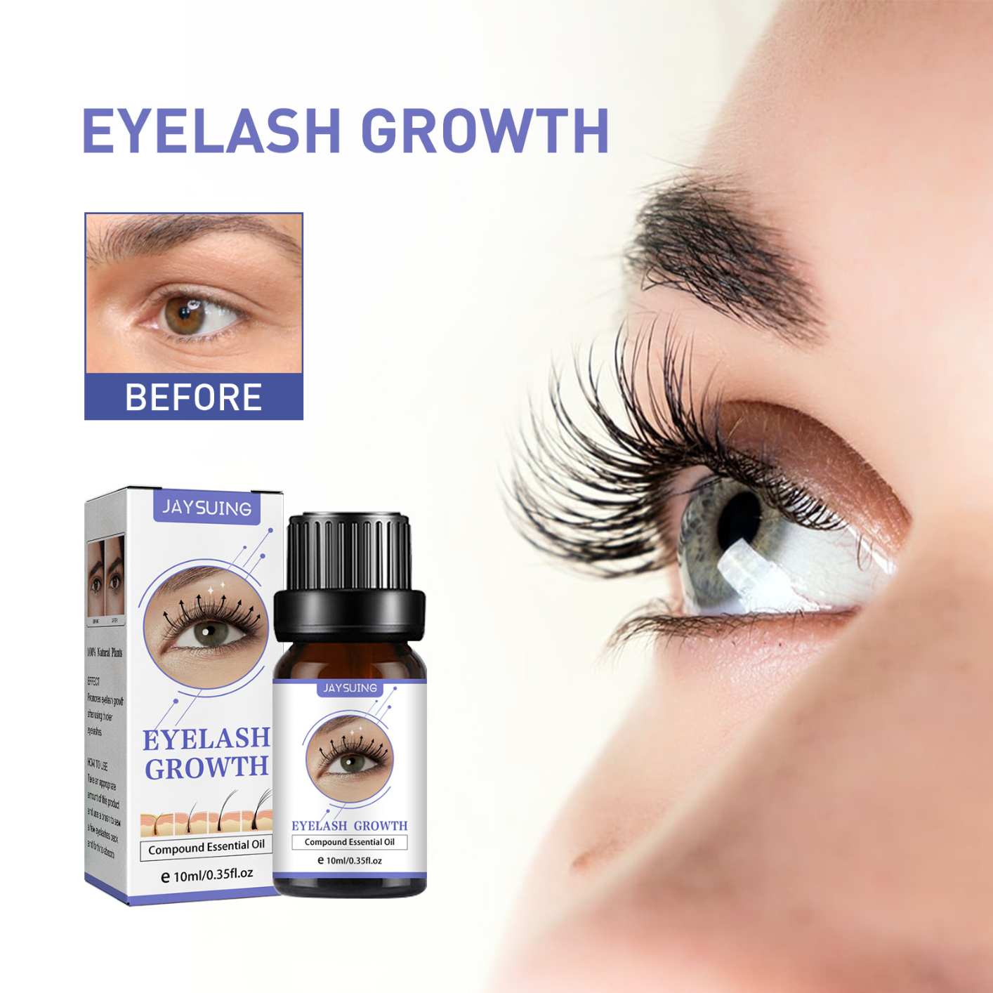 Compound Essential Oil for Eyelashes and Eyebrows, Brow and Eyelash Growth Serum