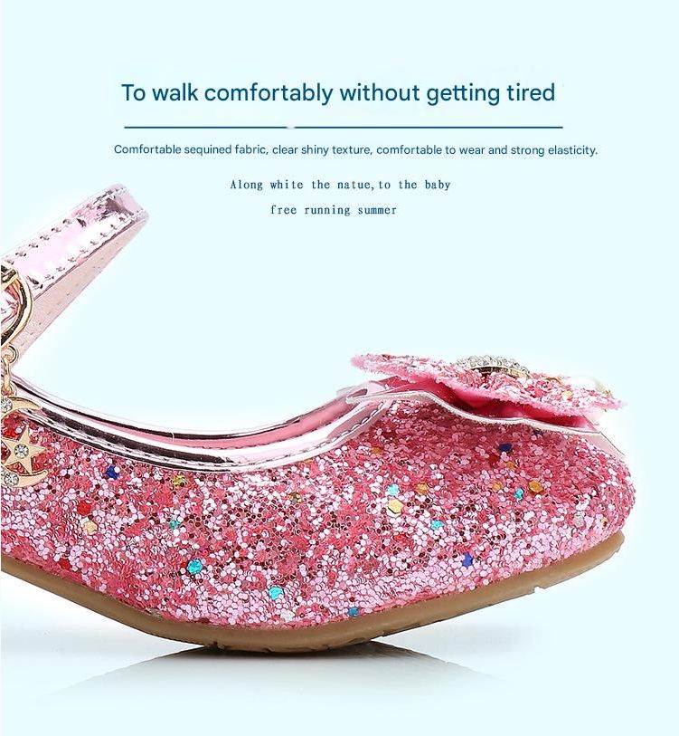 Dress Shoes Girls' High Heels Princess Shoes New Spring Autumn Children's Shoes Performance Shoes Girl's Crystal Shoes