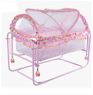 Comfortable Baby Crib Bedding Cot & Net - Pink