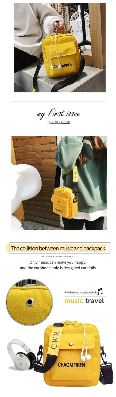 Bags, Multipurpose Crossbody Shoulder Bag Travel Yellow