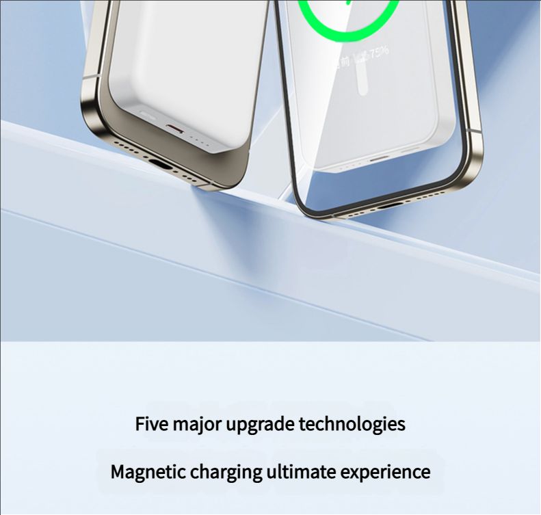 Suitable for Apple phones, Magsafe magnetic wireless power bank, fast charging, lightweight official mobile power bank