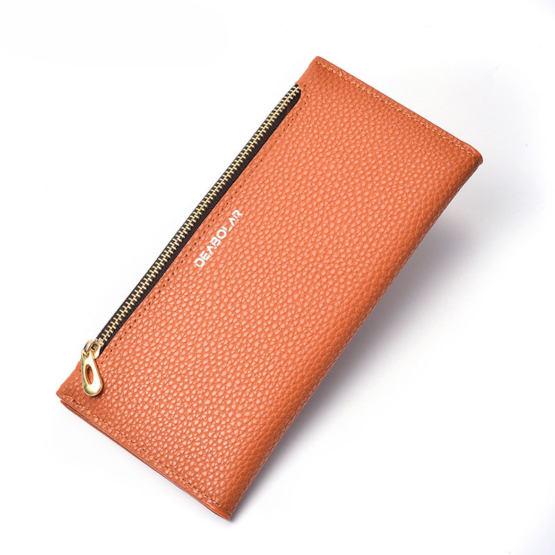 033-3 Leather Wallets Women Long Zipper Coin Fashion Design Wallets Female Money Bag Credit Card Holder