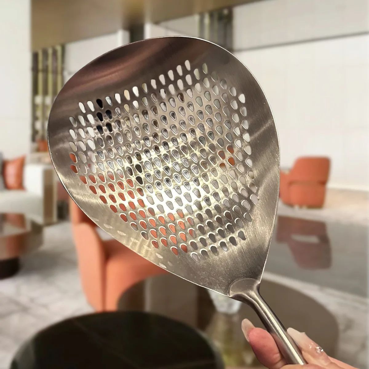 304 Food grade stainless steel large slotted spoon Kitchen food Strainer Large slotted spoon for extracting food