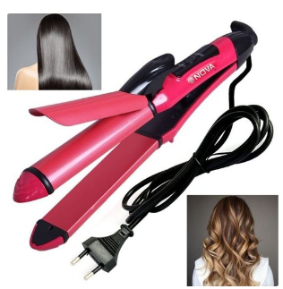 Nova Top Quality 2in1 Hair Straightener & Curler - 110-240V - Pink