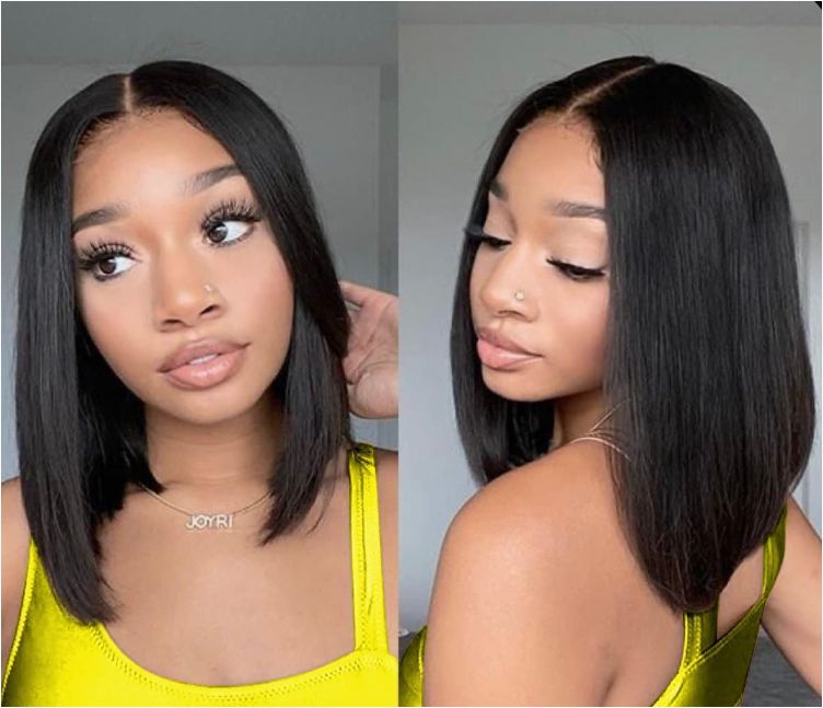 BOBO 4x4 Human Hair Bone Straight Lace Closure Wigs-180% Density 4x4 Super Double Drawn Bobo Wig
