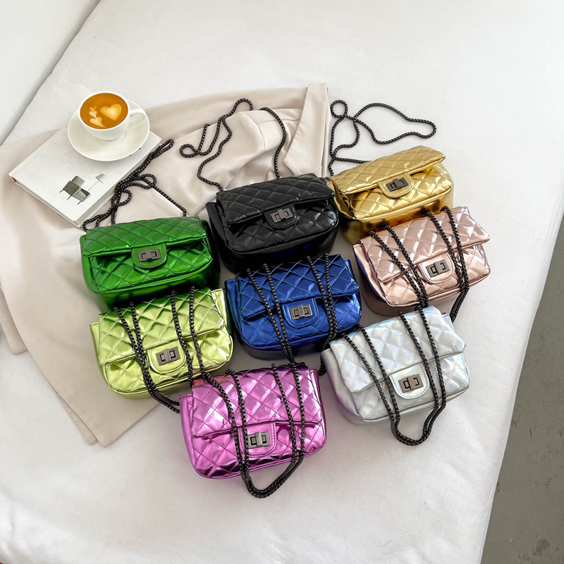 Fashion Summer Chain Crossbody Bags Plaid Designer Women Shoulder Bag Pu Leather Square Handbags For Ladies