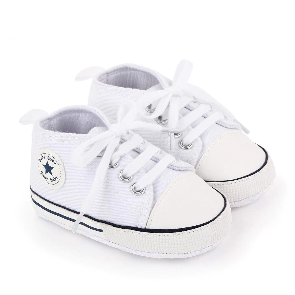Baby Canvas Classic Sports Sneakers Newborn Baby Boys Girls Print Star First Walkers Shoes Infant Toddler Anti-slip Baby Shoes