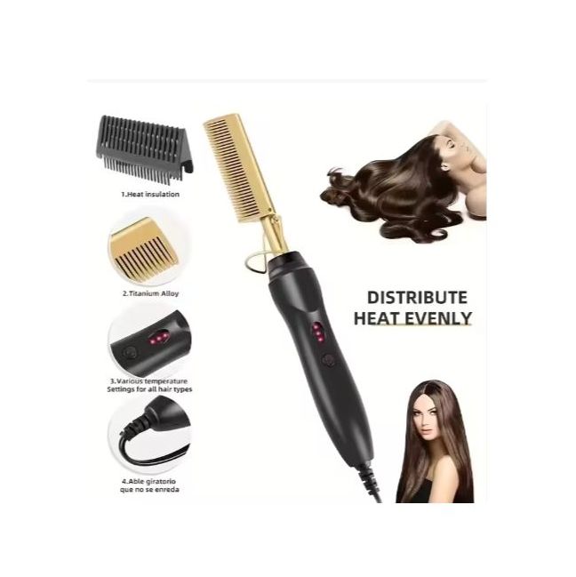 Professional Supplier Hair Straightener Brush Hot Combs Iron 500 Degrees Electric Hot Comb