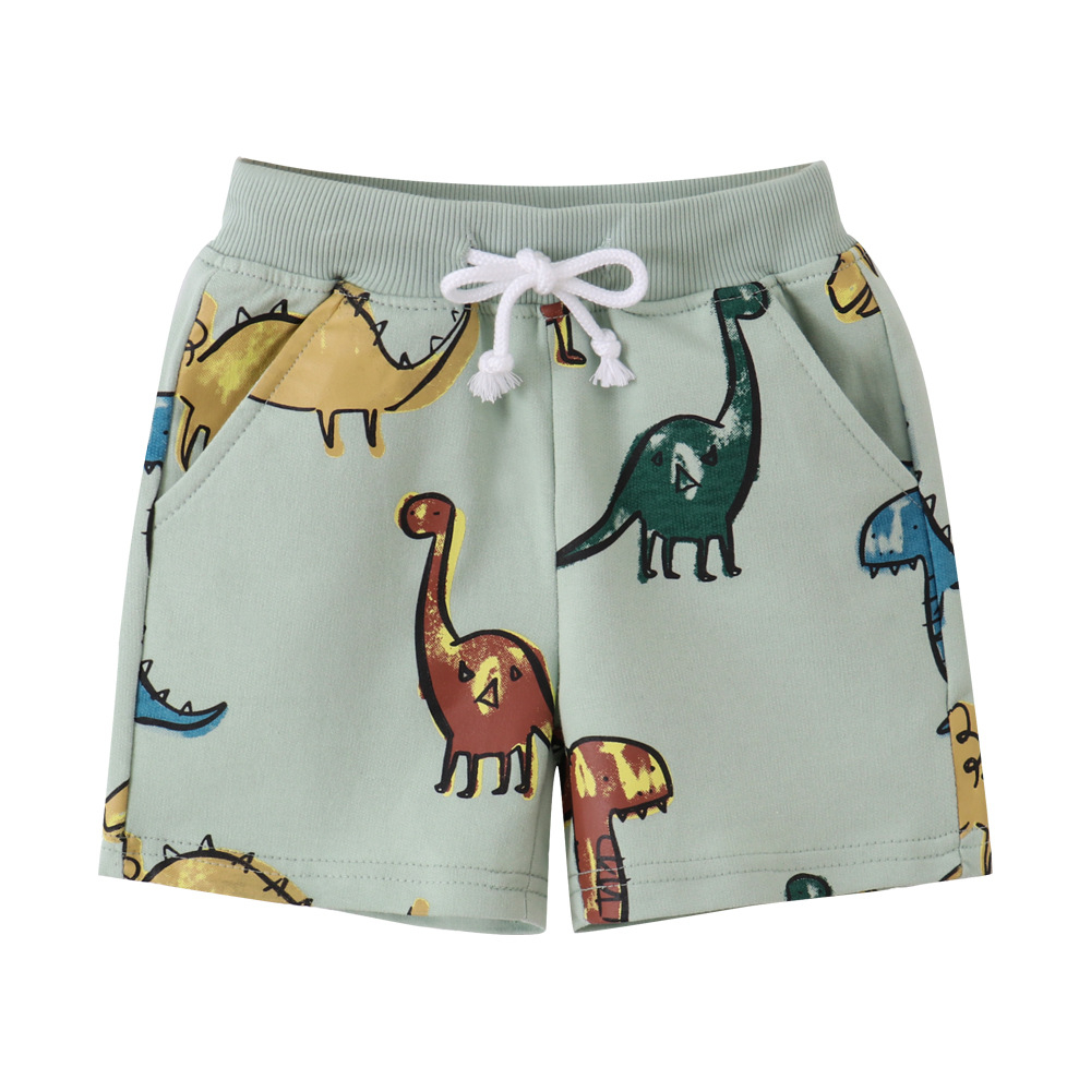6114 2-7T Summer Boys Shorts Dinosaurs Print Drawstring Baby Boys Girls Short Pants Animals Children's Kids Trousers