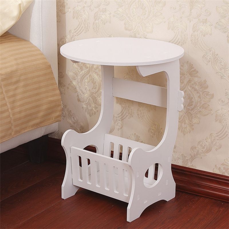 Modern PVC small round table, coffee table balcony, mini table, minimalist bedside table in living room, coffee table CRRSHOP Storage Rack free shipping
