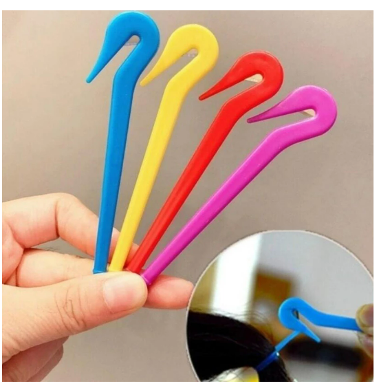 4 PCS Children's hair removal device disposable braided hair ring leather band does not hurt the hair baby female solution scraping shears remove hair cutting tools knife Blue Red Yellow Pink