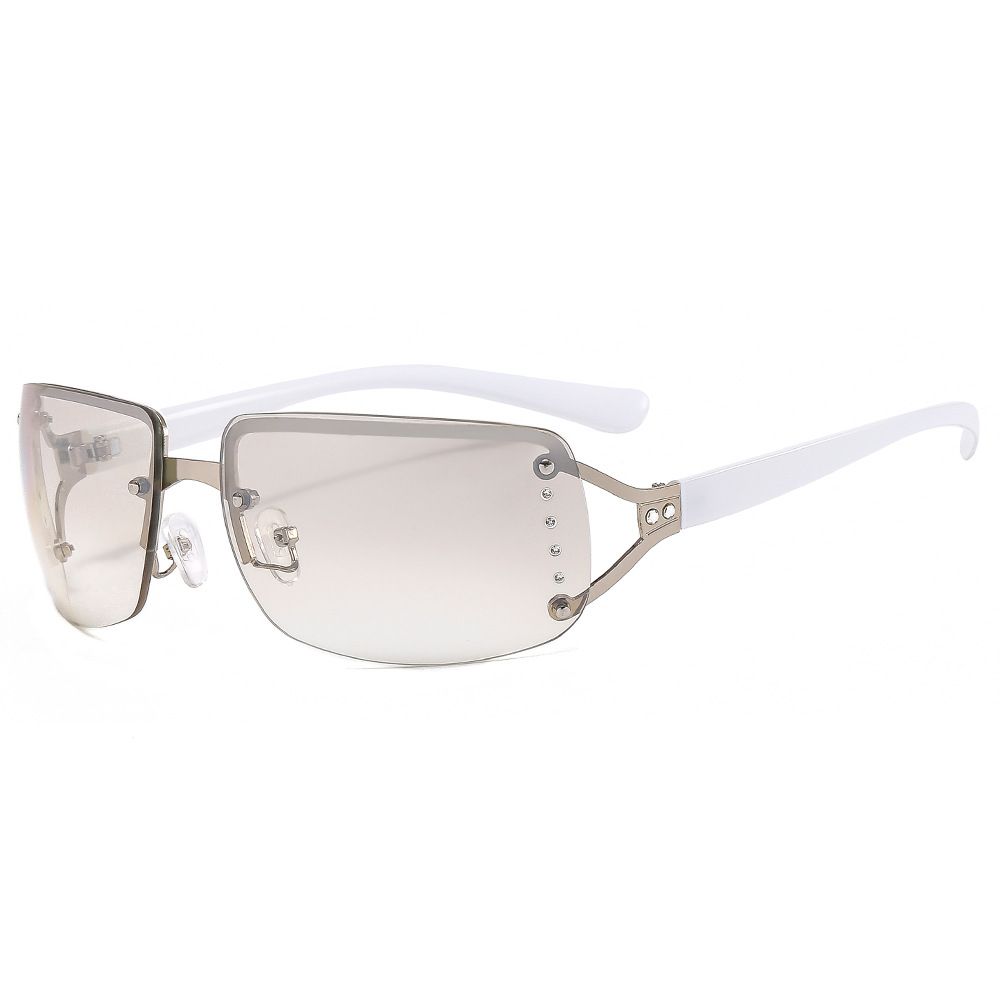 1024 New Women Sunglasses Vintage Rimless Diamond Square Sunglasses Luxury Y2K Sunglasses For Women