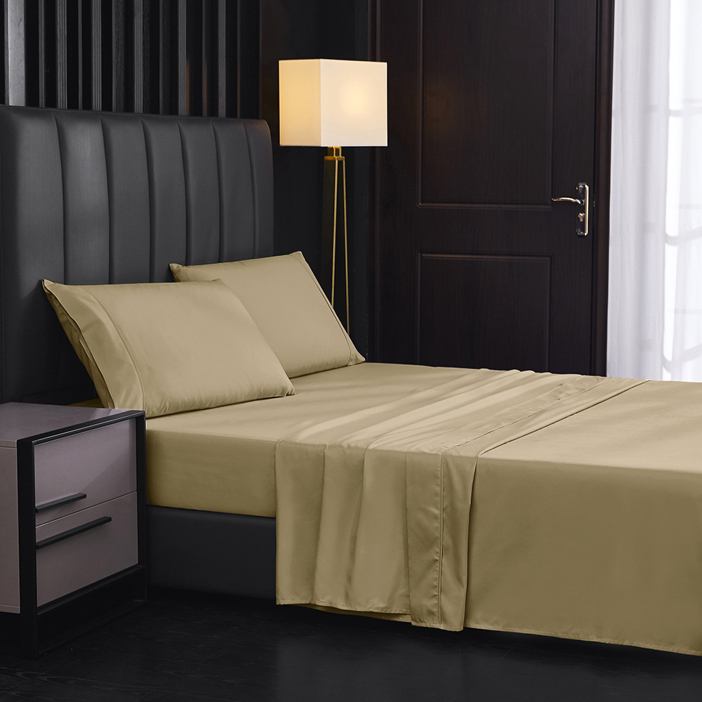 JT013-40 4Pcs Satin Sheet Set Full Size Ultra Silky Soft Satin Full Bed Sheets, 1 Fitted Sheet, 1 Flat Sheet , 2 Pillowcases
