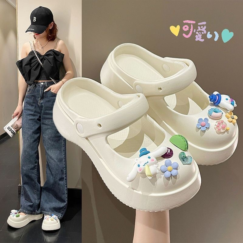 628 Women's New Fashion Platform Hole Shoes Lightweight Non-Slip Closed Toe Sandals