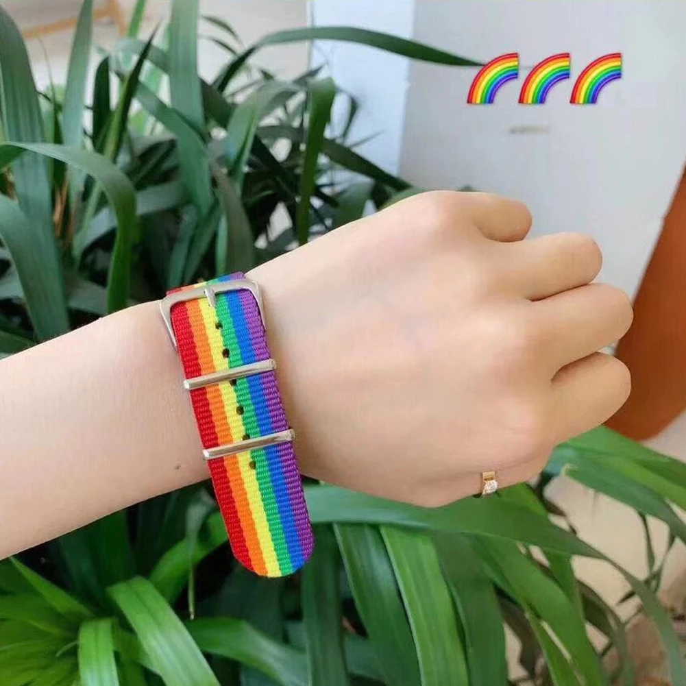 Nylon Rainbow Lesbians Gays Bisexuals Transgender Bracelets Women Girls Braided Men Couple Jewelry Rainbow
