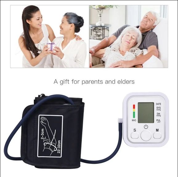 Portable Tonometer Digital Tensiometer Heart Rate Monitor Arm Blood Pressure Monitor BP Equipment Automatic Professional Medical