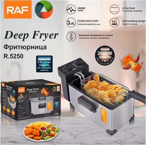 3L RAF deep fryer electric deep fat fryer with stainless steel housing
