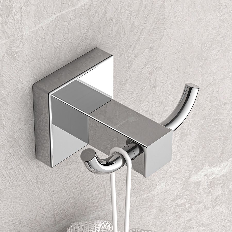 Bathroom Lavatory Wall Mount Single Coat and Robe Double Hooks, Polished SUS304 Stainless Steel Bath Towel Hook，Robe Clothes Hook for Bath Kitchen Contemporary Hotel Style Wall Mounted，Double Hooks Utility Hooks for Coat, Scarf, Bag, Towel, Key, Cap, Cup, Hat（2 packs）