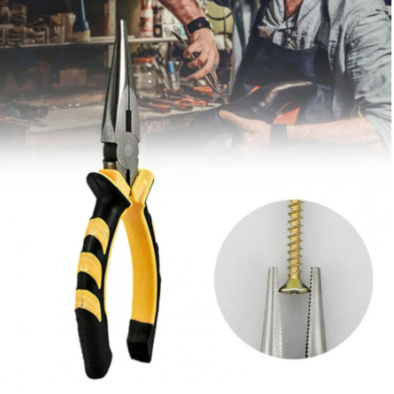 Tools power 8/6 inch multifunctional needle nose carbon steel pliers craft electrician pliers wire and cable scissors for circuit repair