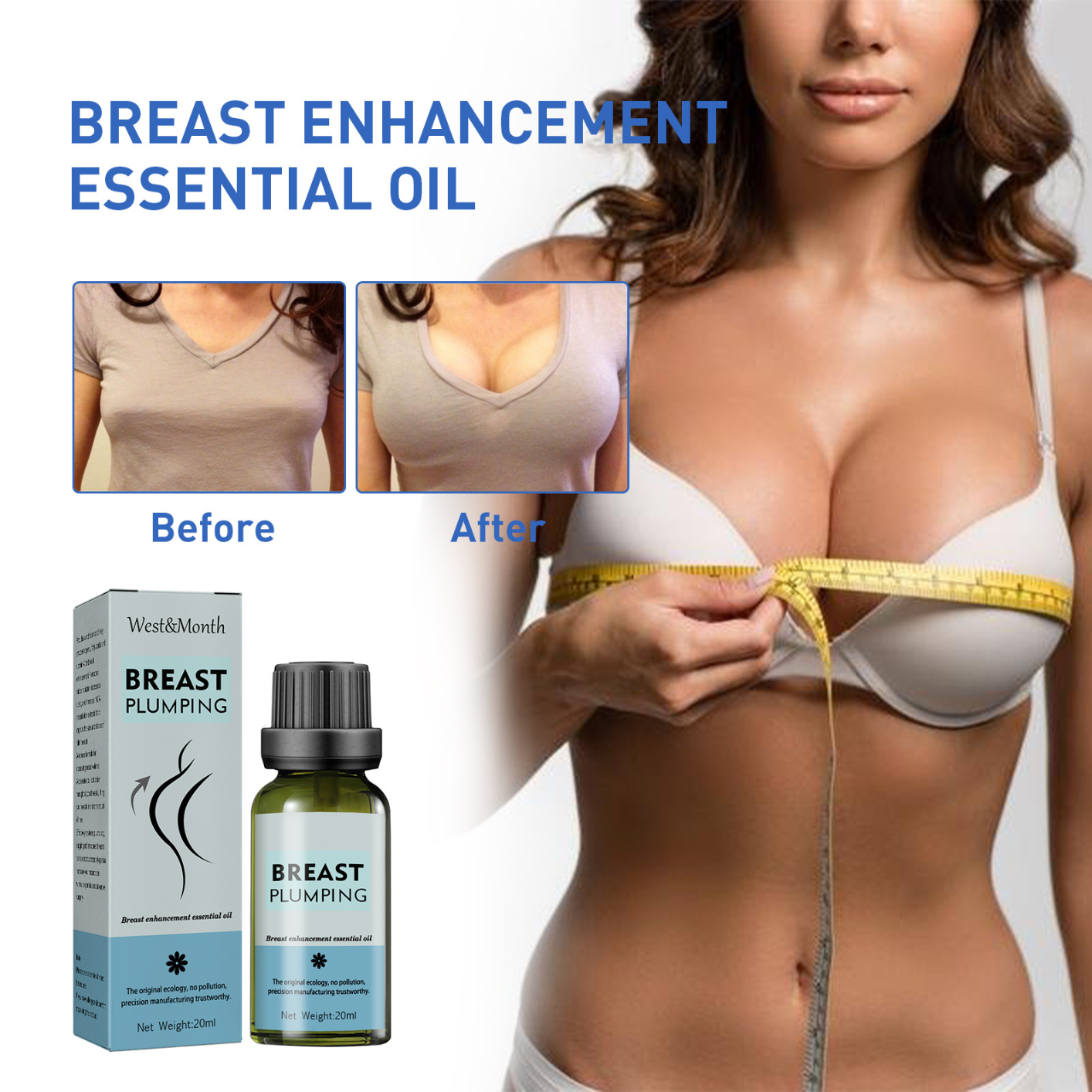 Breast Enhancement Essential Oil Enlarge Big Bust Firming Elasticity Beauty Chest Fast Growth Nourishing Massage Essence Oil