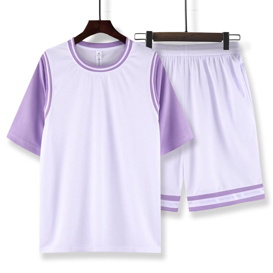 Purple Pinstripe Plain Basketball Jerseys and Shorts | YoungSpeeds Womens