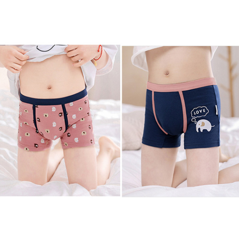 2pcs/lot Green Boy Underwear Boxer All Seasons Boy Cotton Underpanties Kids Clothes 3 4 6 8 10 12 14 Years Old