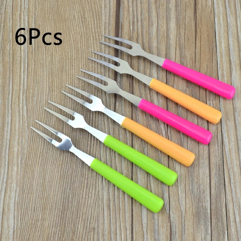  6 Pcs Fruit Fork Luxury Stainless Steel Gold Cake Dessert Forks Lovely Mini Fork Used For Cake In Party Snail Fork Restaurant