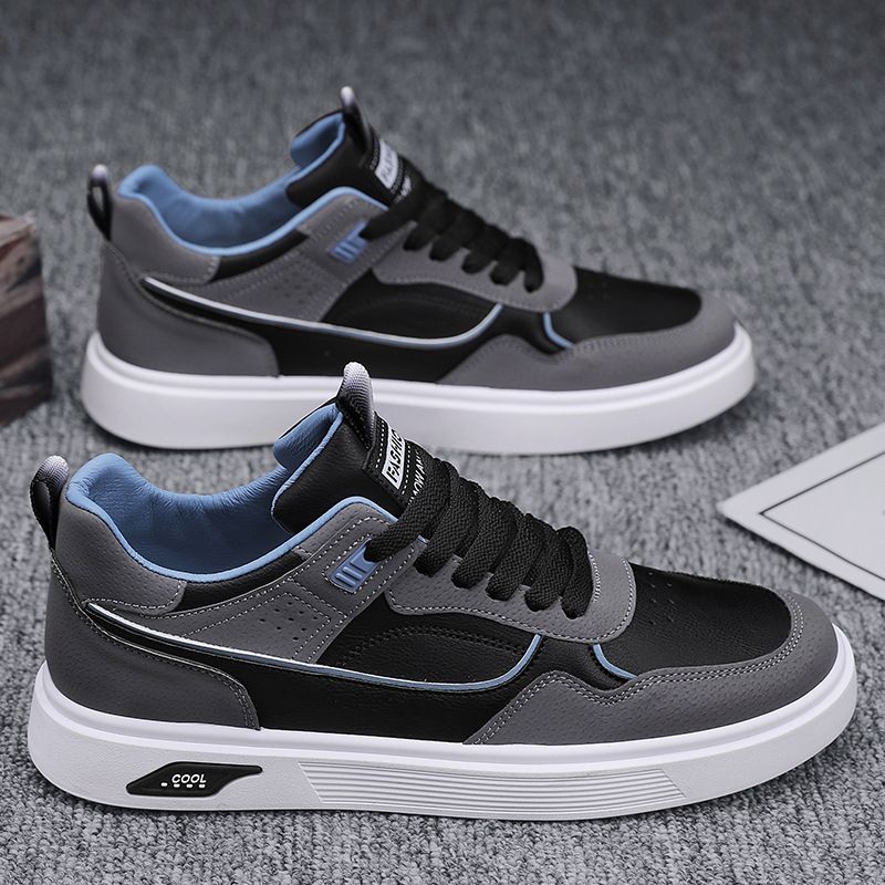 Work men's shoes Spring 2024 new waterproof leather-top youth board shoes men leisure sports shoes men 2002