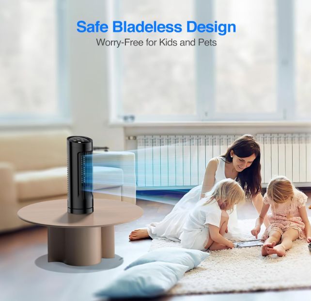 Tower Fan, Oscillating Table Fan with Remote Control, Portable Small ...