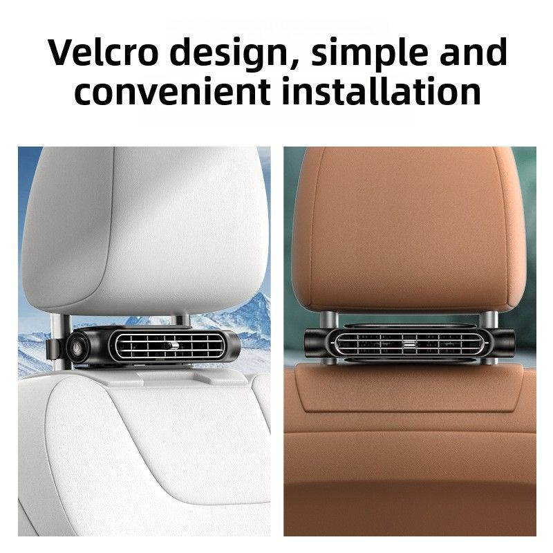 2025 creative new product car seat fan, USB plug-in bladeless rear pillow cooling back seat fan for car.