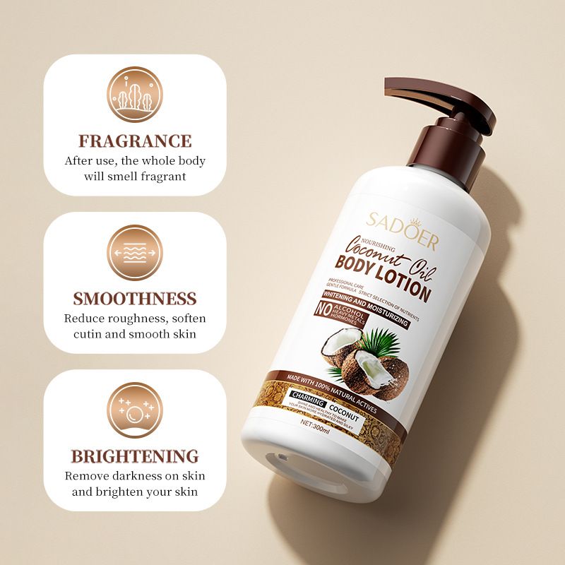 SADOER Coconut Nourishing Body Lotion,Moisturizing Nourishing Skin Beauty Body Lotion