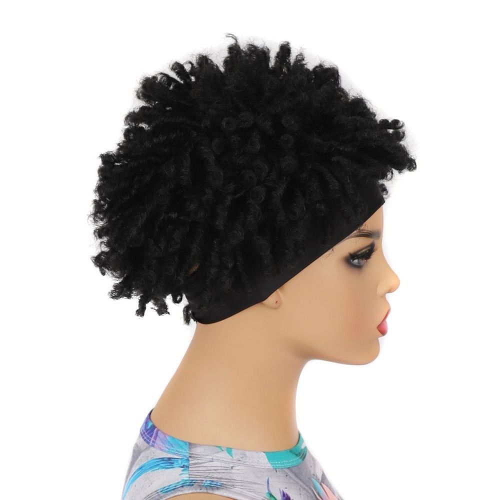 TopKiss Cool Ice Silk Wig Headgear for Women - Generous Curly Style with Headband