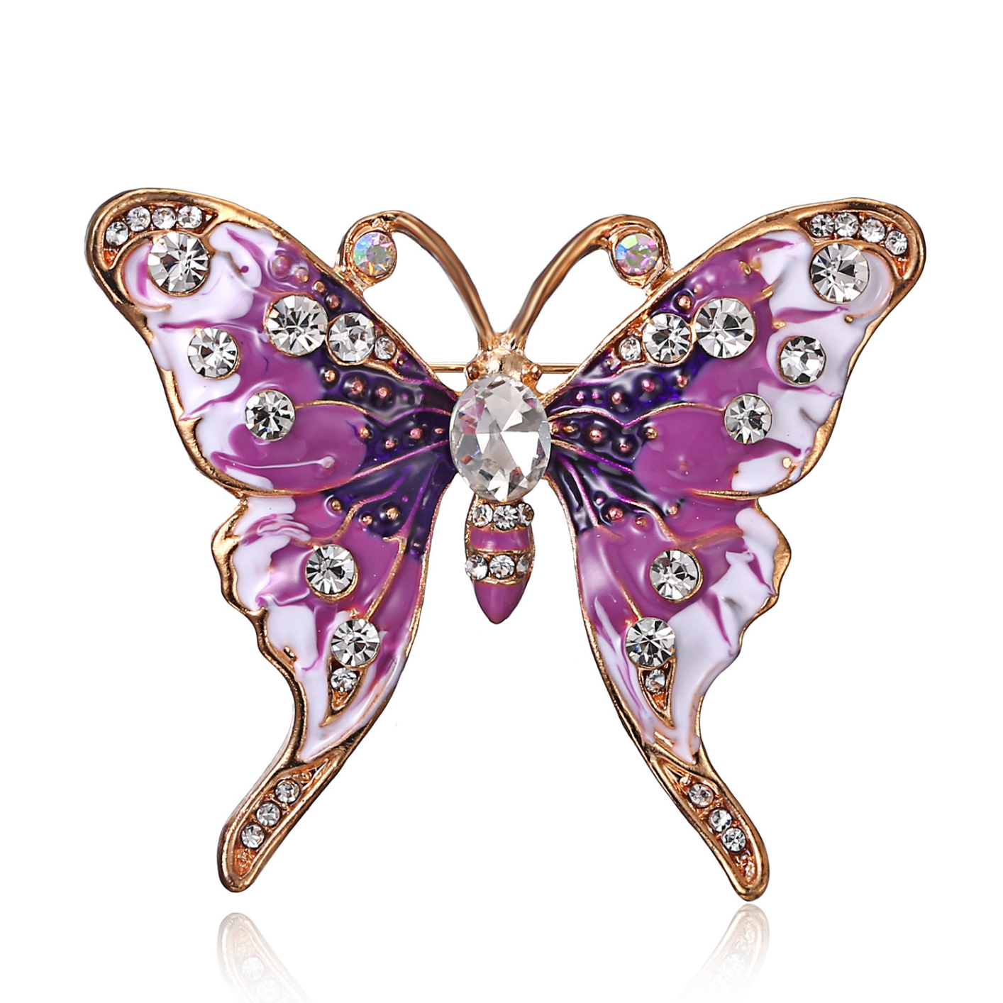 16XZ075B0 crystal rhinestone butterfly brooch Pin butterfly brooch for female girl wedding/banquet/birthday party