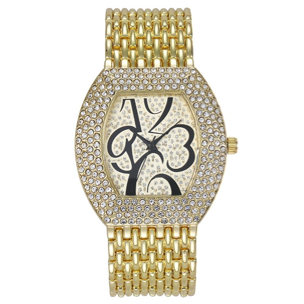 Hot selling fashion full diamond digital large dial women's watch quartz watch women's model