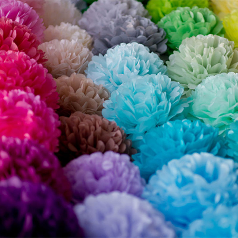 8" Tissue Pom Poms Kit DIY Decorative Paper Flowers Ball for Birthday Party Wedding Baby Shower Home Outdoor Hanging Decorations, Pack of 10