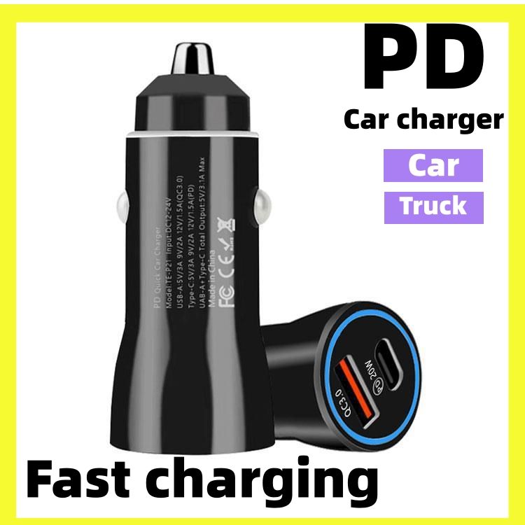 PD car charger 38W car mobile phone charger 12-24V car truck universal cigarette lighter conversion plug qc3.0 Car charging CRRSHOP PD Output:20W USB Output:.5V=3A 9V=2A 12V=1.5A Supports QC3.0 fast charging of 18W and PD20W