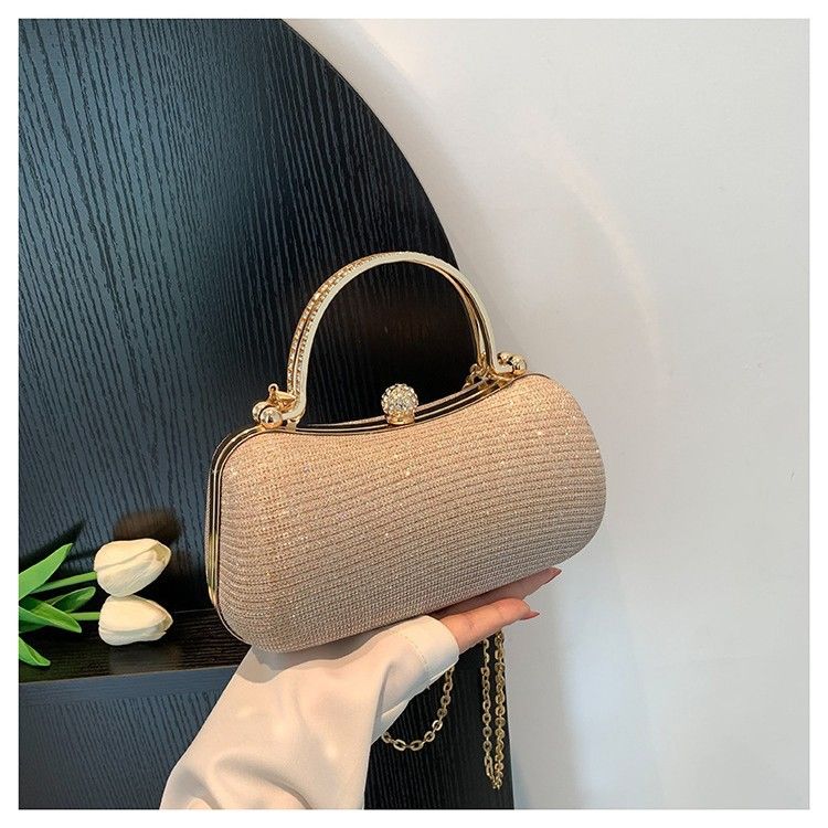High-End Chain Handbag, Unique Design Women's Bag, New Fashion Chain Bag, Evening Clutch with Sparkle Diamonds Crossbody Bag
