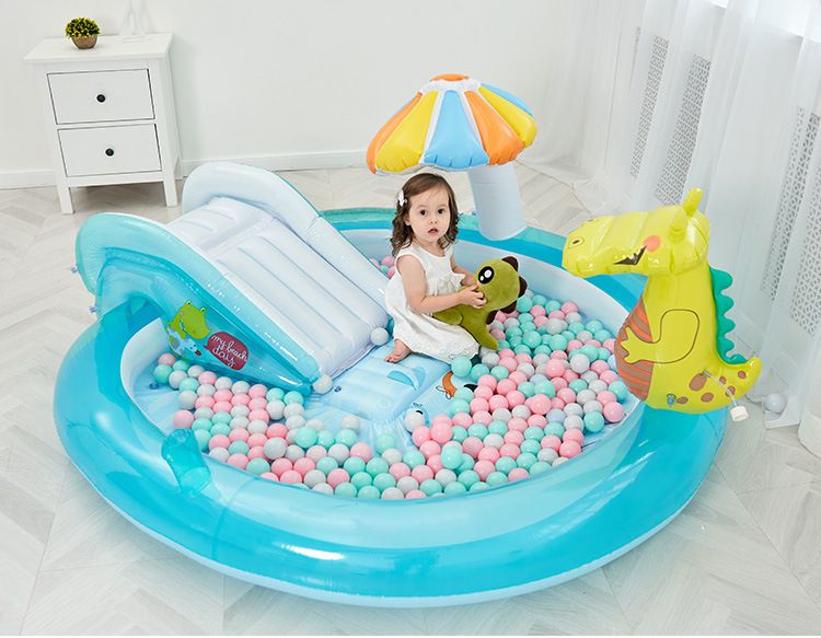 Children's ocean ball pool inflatable castle baby swimming pool fence indoor wave pool home baby toy shark