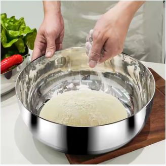 Kitchen Tableware Cooking Bowl-Stainless Steel Noodle Bowl Food Container- Deep Mixing Bowl Egg Salad Rice
