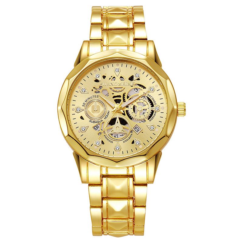 Waterproof luminous business fully automatic quartz relief hollow men's watch CRRSHOP noctilucent commercial affairs men wrist watch free shipping