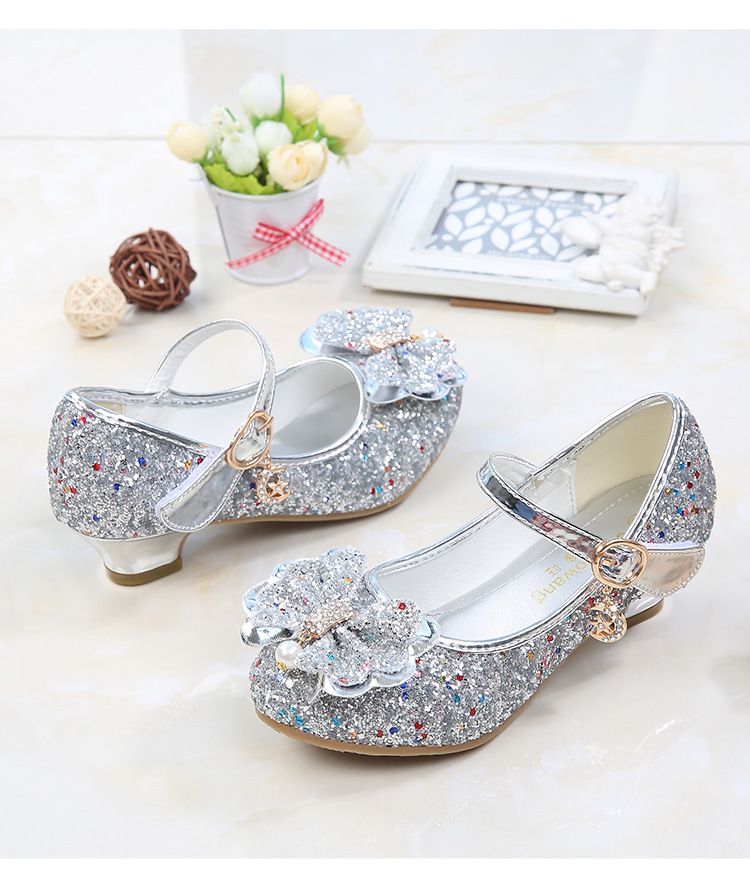 Dress Shoes Girls' High Heels Princess Shoes New Spring Autumn Children's Shoes Performance Shoes Girl's Crystal Shoes
