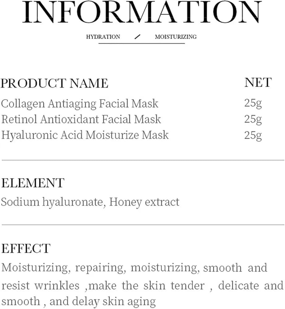 BIOAQUA hydrating anti aging nourishing mask moisturizing brightening soothing anti oxidation facial mask