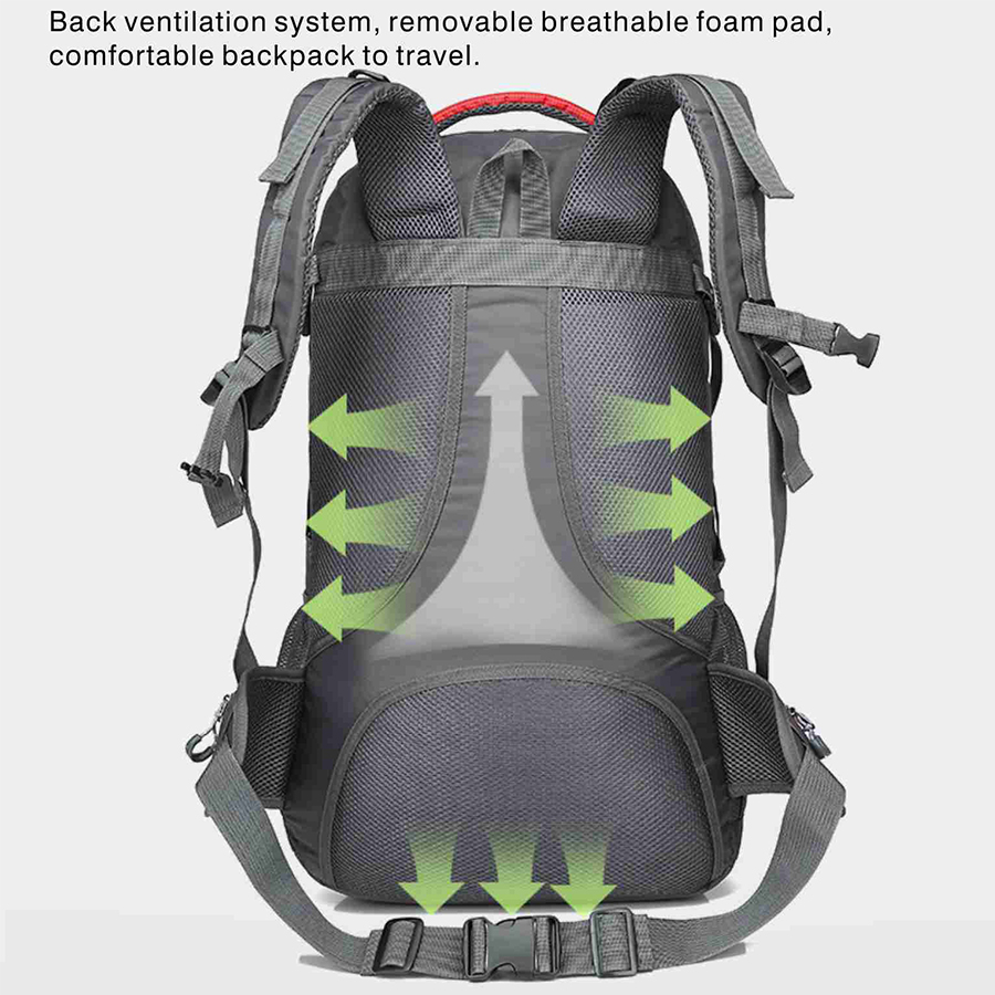 Mountaineering Bag, Outdoor Travel Backpack, Large-capacity Waterproof And Wear-resistant Hiking Bag, 60L Backpack With Headphone Jack
