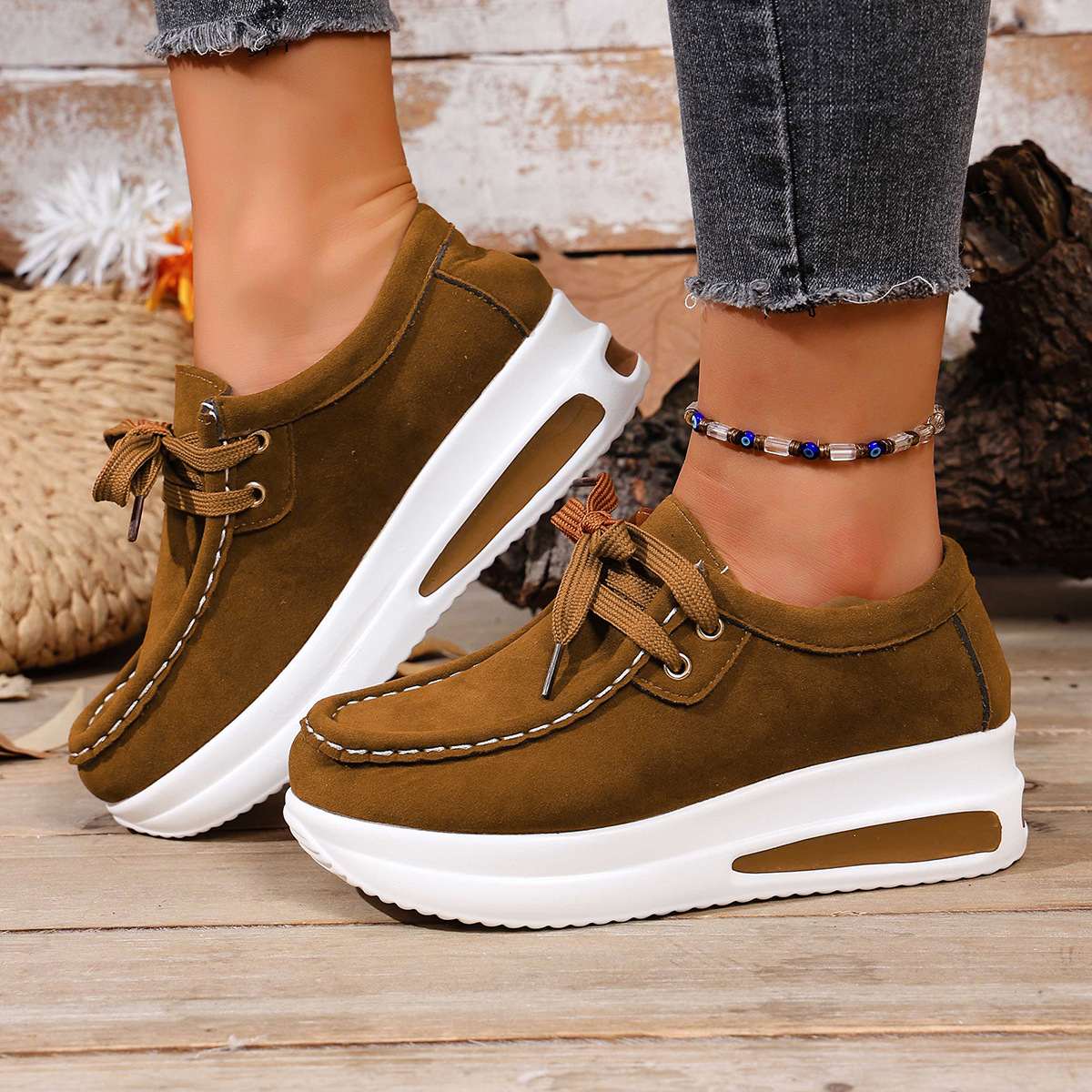 Cross-border trade plus-size 2025 spring and summer new plus-size lace-up European and American single shoe platform casual women's shoes