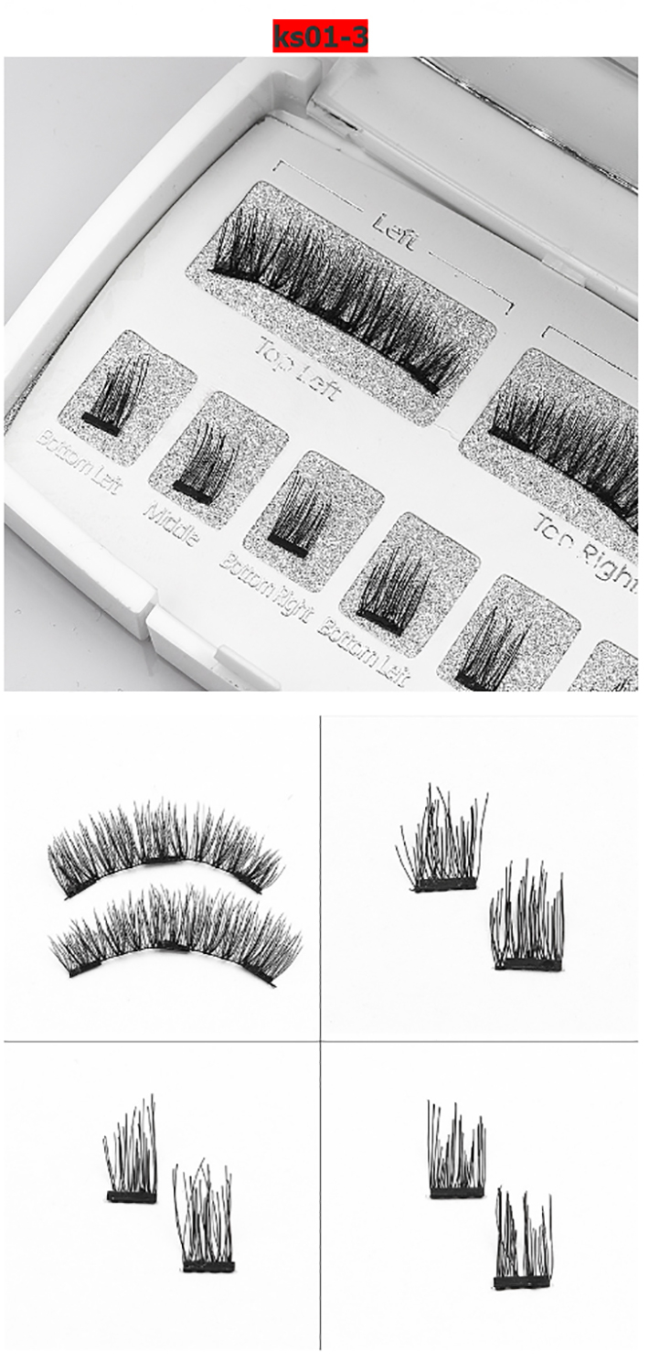 Dual Magnetic Eyelashes, Natural Outer Wing Magnetic Lashes, No Glue, 0.2mm Ultra Thin Magnet, Resuable & Light 3D False Lashes