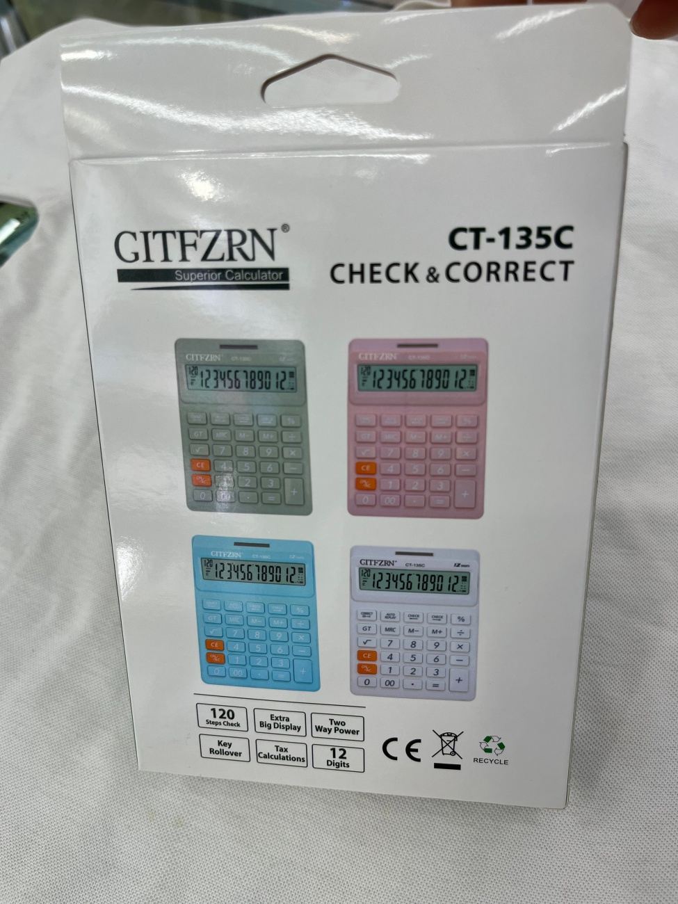 Candy Color High-Appearance Portable Calculator Anti-Slip Body 12 Digit Large Screen Desktop Calculating Machine for Student Office Accounting Daily Use