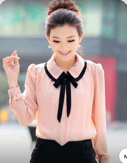 New Style Women's Shirts Blue Long Sleeve Fashion Ladies Blouses For Work Clothes Elegant Female Tops - Blouses & Shirts